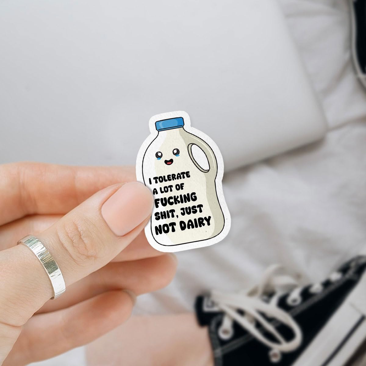 3Pcs I Tolerate a Lot of Fucking Shit Just Not Dairy Sticker Funny image 2