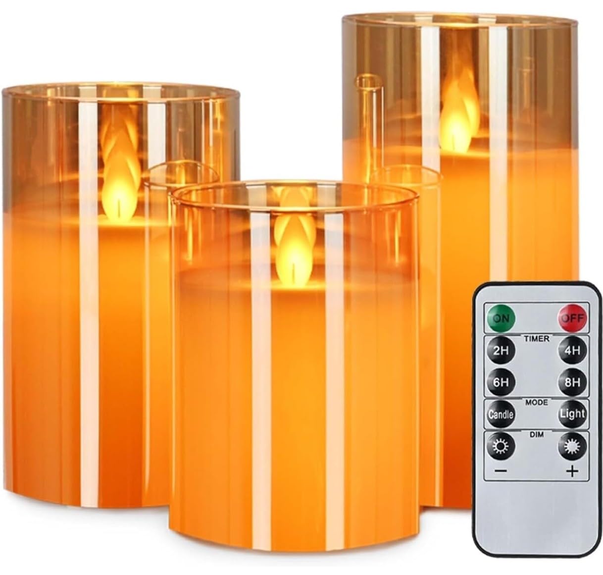 Acrylic LED Pillar Candles - Flameless & Smokeless -6 Acrylic LED Pillar Candles - Flameless & Smokeless -6