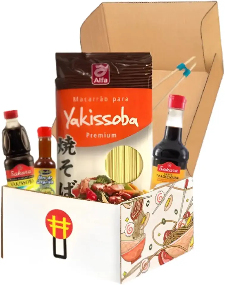 Kit Oriental Preparo Yakissoba - Molho, Óleo, Macarrão, Shoyu