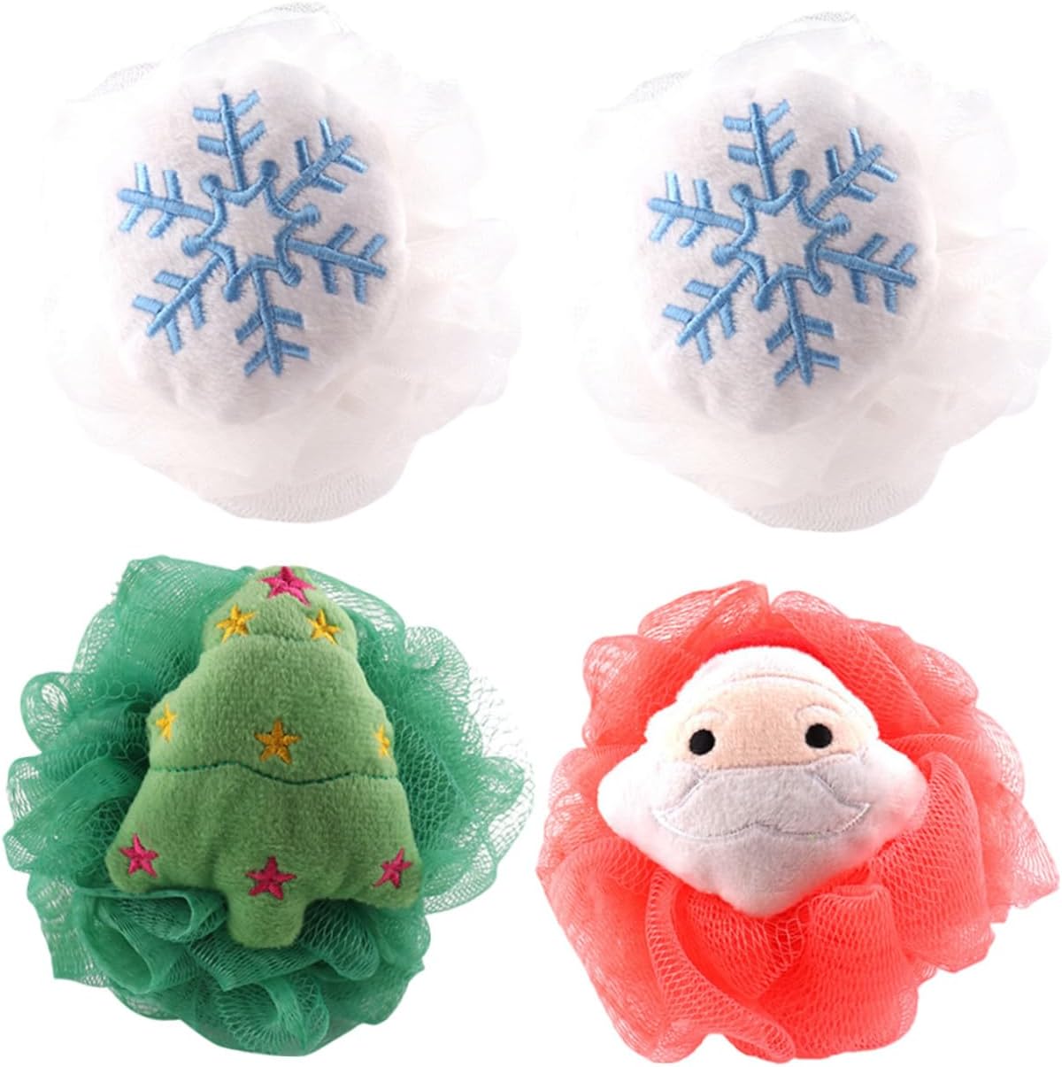 Xmas Christmas Style Bath Shower Balls 4pcs Creative Supple Body