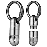 TISUR Small Keychain Pill Holder, Titanium Pill Case Waterproof Pill Fob for Travel Purse Pocket, Portable Pill Container Box Pill Organizer Tube (Upgrade Tiny 2pcs)