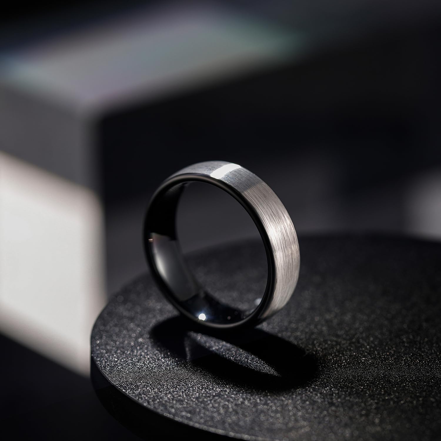 Greenpod 6mm Tungsten Wedding Rings Band for Men Women Silver/Black Two Tone Engagement Rings Comfort Fit Size 6-13 - Image 3