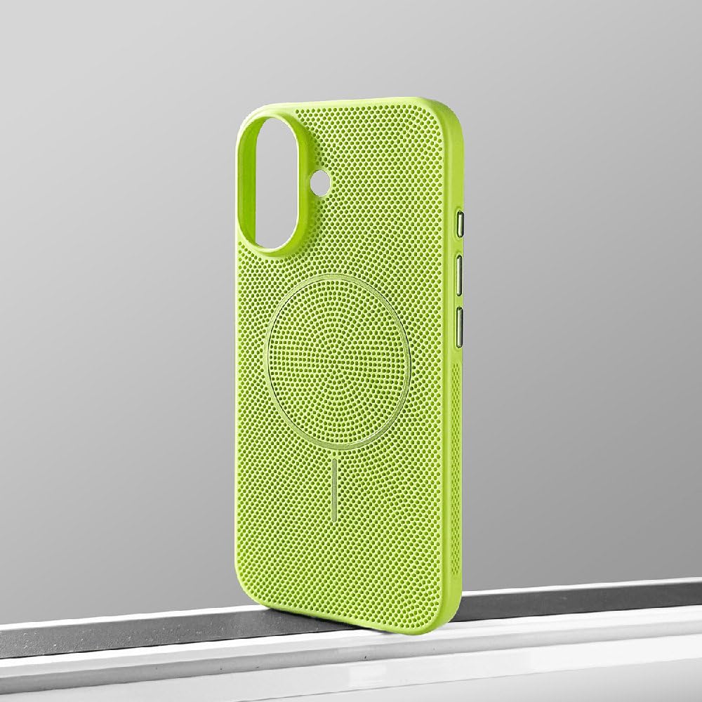 Custodia traspirante Summer Colourway per iPhone 11 12 13 14 15 16 Pro Max 16 Plus, custodia rigida ultra sottile con ricarica magnetica, verde, per iPhone 11 ProMax
