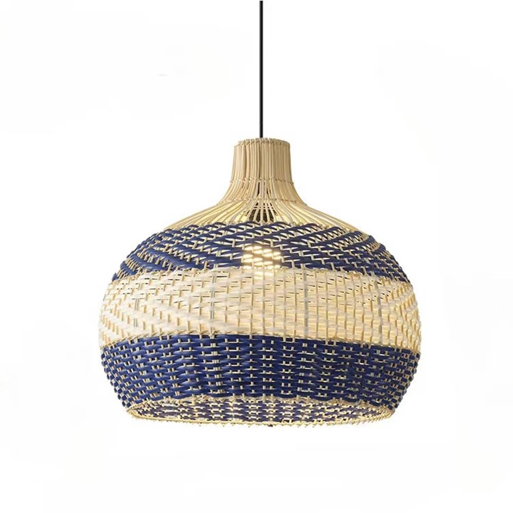 Braided lampshade, Hand-Woven Rattan Pendant Lamp - Bamboo, 40-50cm(A,50cm)