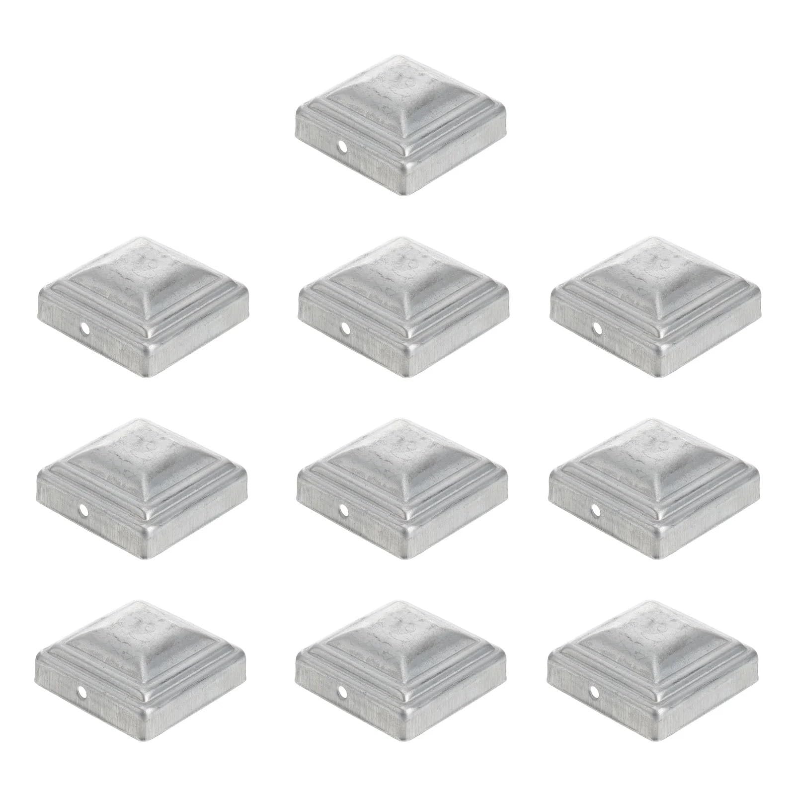 Mwahju Silver 10 Pcs Column Cap Fence Post Cover Galvanized Caps For Fences