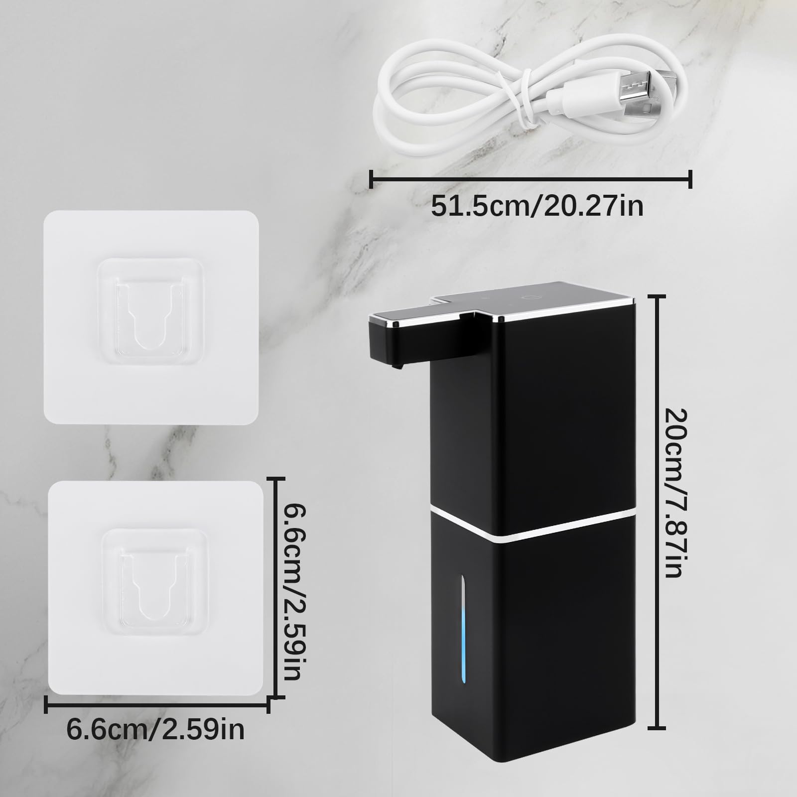 MXTIMWAN Dosatore Schiuma da Parete 380ml, IPX5 Automatico 4 Livelli Regolabili Sensore Infrarossi, Adatto per Cucina e Bagno
