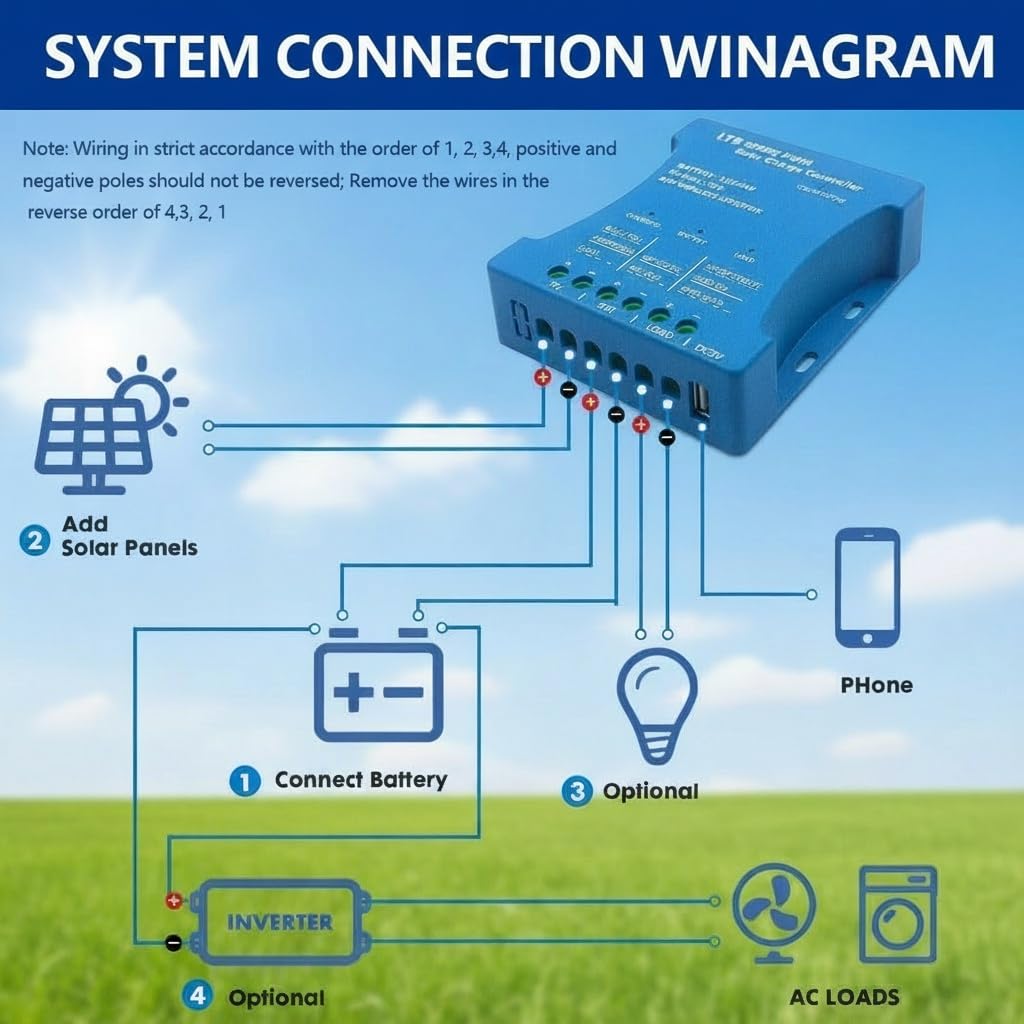 Contrôleur de chargeur solaire Bluetooth 20 A 12 V/24 V Régulateur intelligent Panneau solaire Statistiques de charge de batterie Pwm avec port USB 12 V 24 V Batterie au plomb-acide/lithium