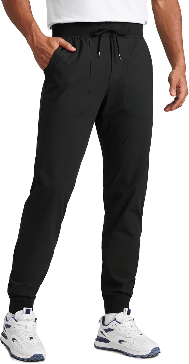 CRZ YOGA All Day Comfy Pull-On Golf Joggers for Men 28"/30"/32" - Quick Dry Lightweight Work Casual Pants with Pockets