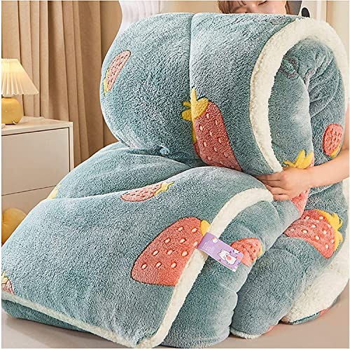 Trapunta invernale, coperta spessa e calda in cashmere, piumino in fibra cava, ultra morbido peluche shaggy in pelliccia sintetica per letto matrimoniale, piumino in cashmere di agnello spesso per