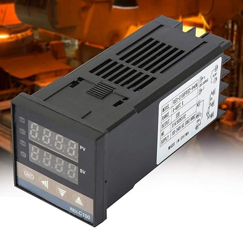 AC 110-240V Digital PID Controlador de Temperatura Kits con Relé de Estado Sólido 25A + 3.3 ft M6 K Tipo Termopar