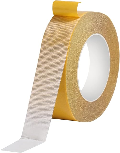 TOYMIS 1 Roll Double Sided Tape, 1in x 66ft / 2.5cm x 20m Multifunctional Double Sided Tape Heavy Duty Super Sticky Double Sided Mounting Tape with Fiberglass Mesh for Home Office School