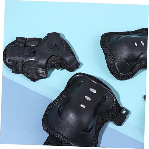 Miniatura 6 de Kisangel 6 unidades de muñequeras para patinaje sobre ruedas para adultos, coderas para adultos, almohadillas de patinaje para adultos, rodilleras,
