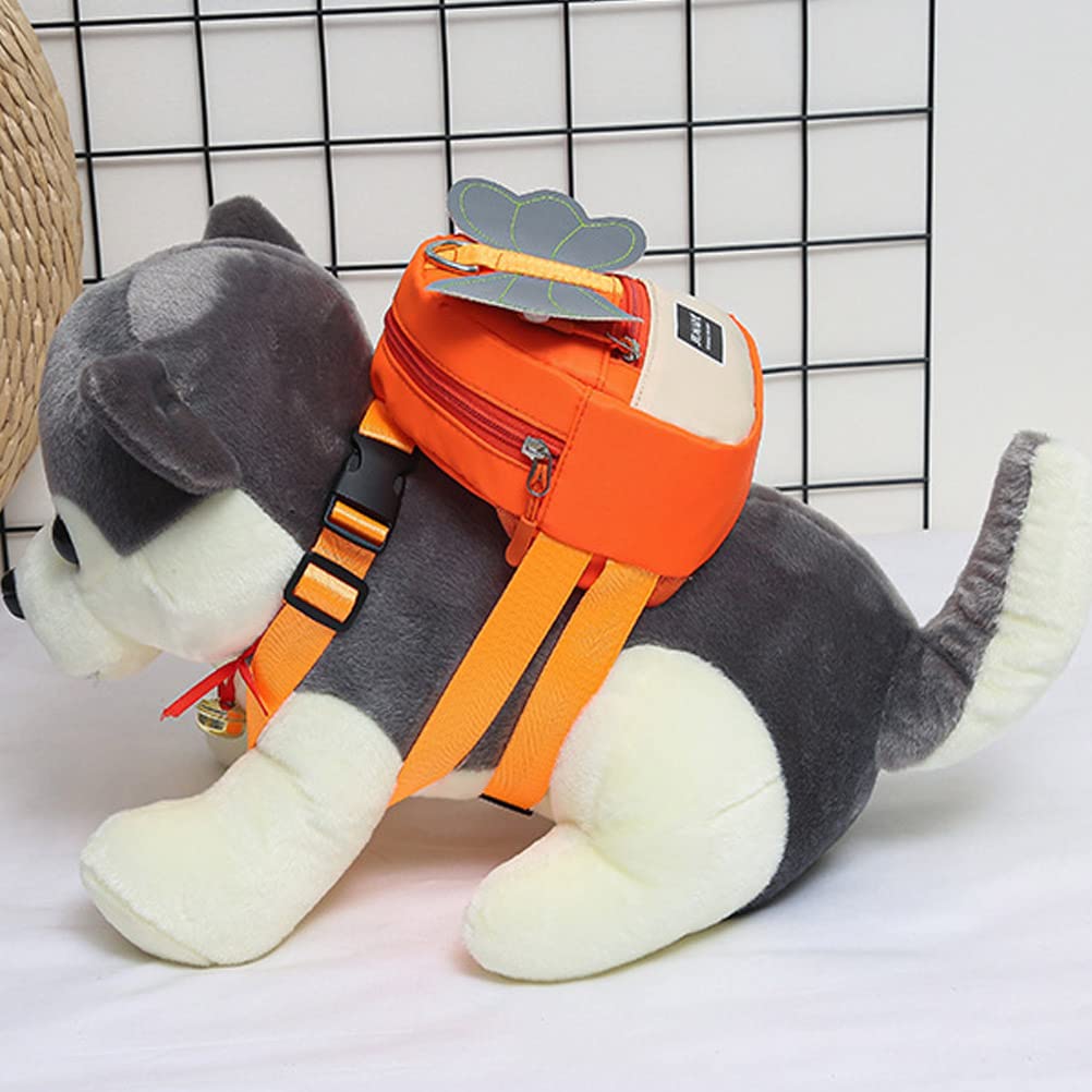 Dog Backpack for Small Dogs to Wear Cute Dog Saddle Bags Small with Wings for Outdoor Hiking Camping, Orange