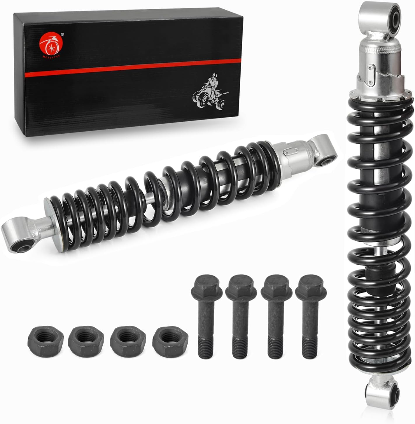 Front Shocks Absorber Black Spring & Bolt lock Nut Compatible with Yamaha Banshee 350 YFZ350 1987-2006