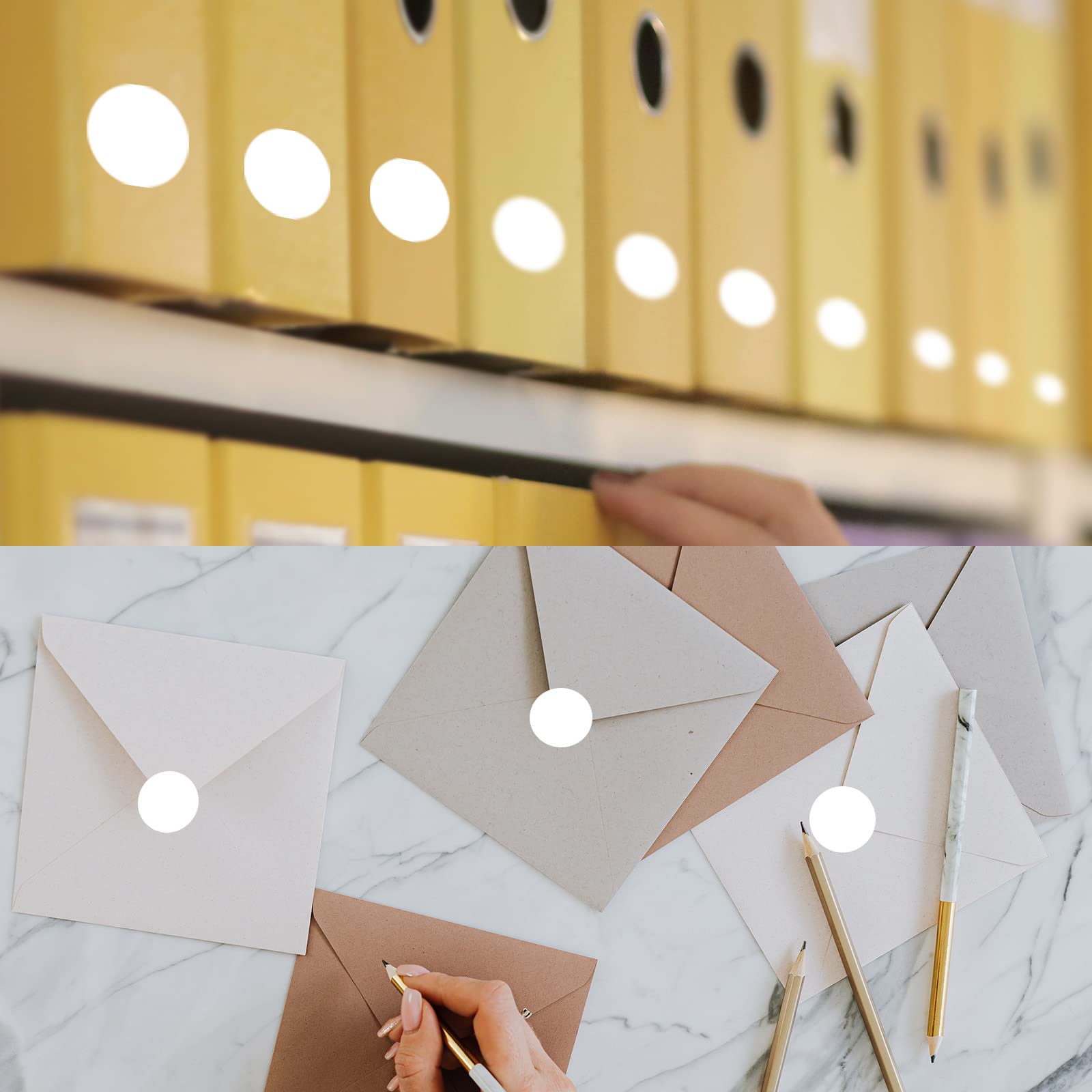 2000 PCS 0.5 Inch Color Coding Labels Circle Dot Stickers,Can Writing For Office,Student Classroom And Other Scenarios (1 ROLL, White - View #8