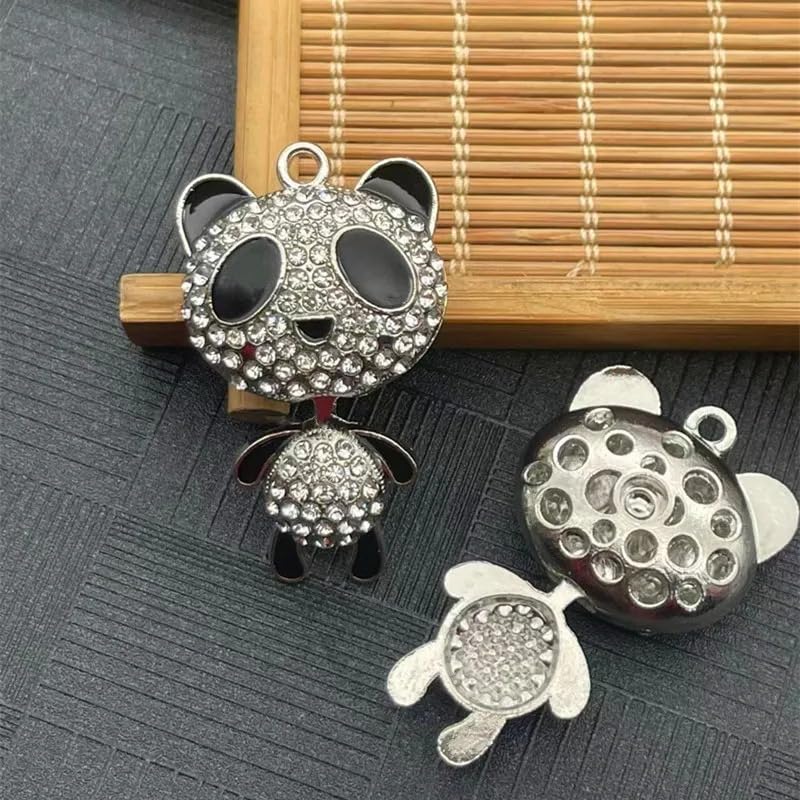 Collier Panda Argent 925 Anti-Allergie, Médaillon Mobile Durable