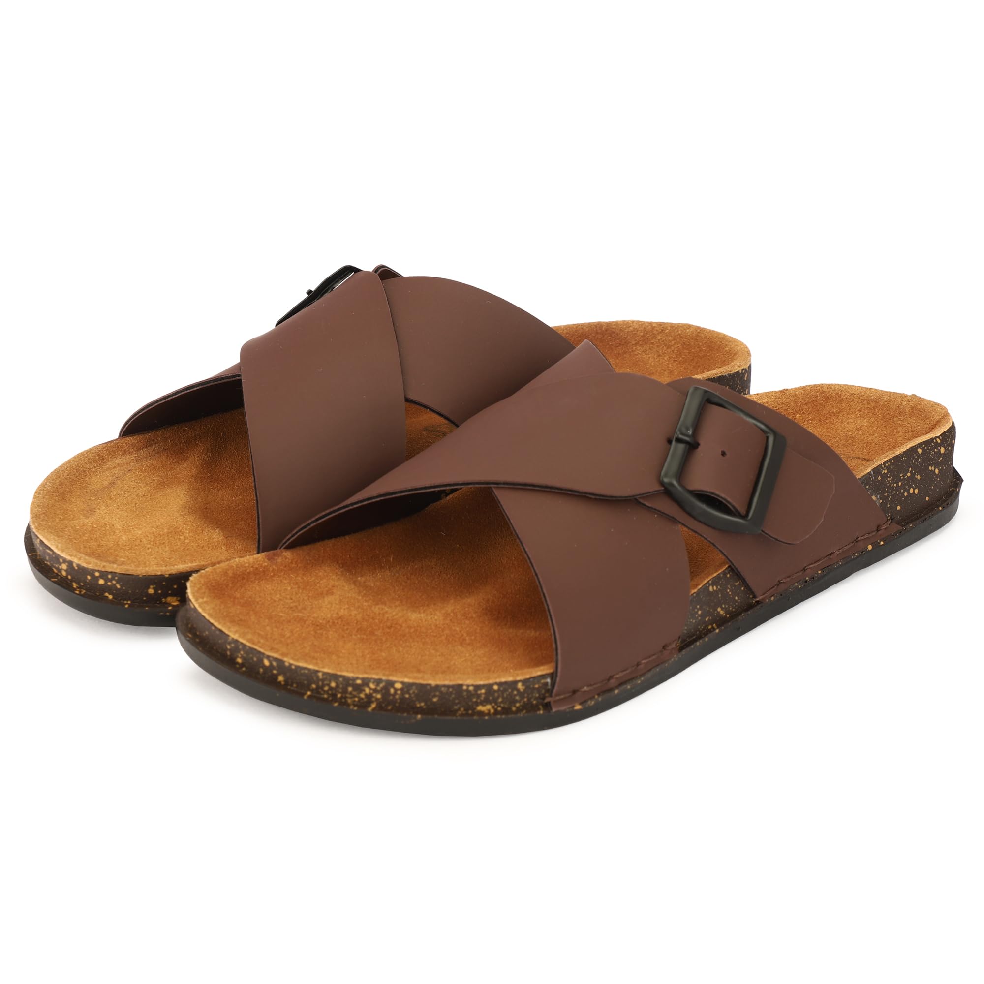krismo Men's Rich Quality|Perfect Style|Decent Look Synthetic Leather Buckle Sandal-picture-58