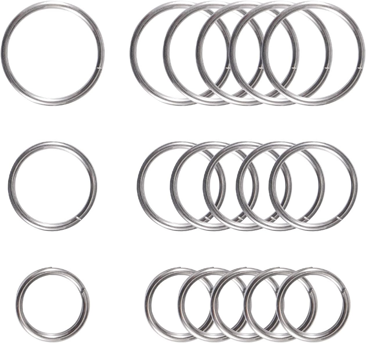 MecArmy CH8 Key Rings Titanium Keychain, 18PCS Split Keyrings Flat Ring for Connecting Clasps,Cards,Tags,USB Drive,Pendants and Other DIY Projects
