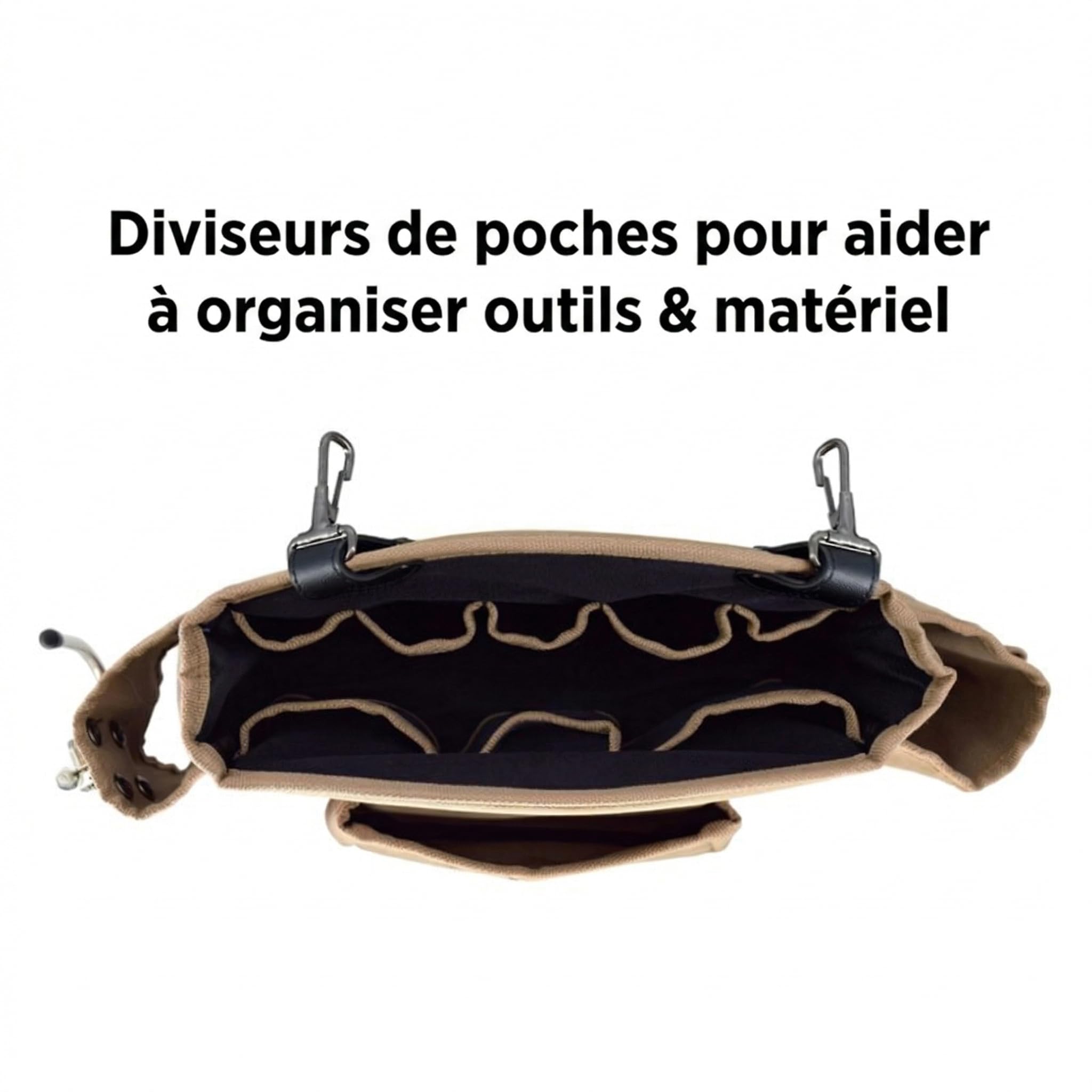 F Fityle Ceinture Porte-Outils avec Bretelles, Ceinture Porte-Outils en Oxford avec Multi-Poches, Sac de Travail Utilitaire Respirant, Organisateur d'Outils pour Travaux Extérieurs,Plomberie et Jardin