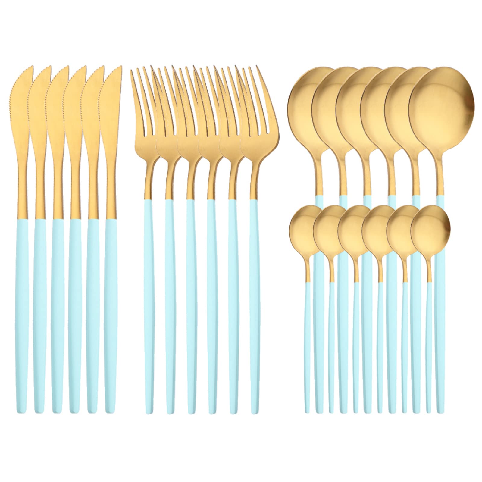 Couverts ensembles or menthe pour sublimer vos repas de maison