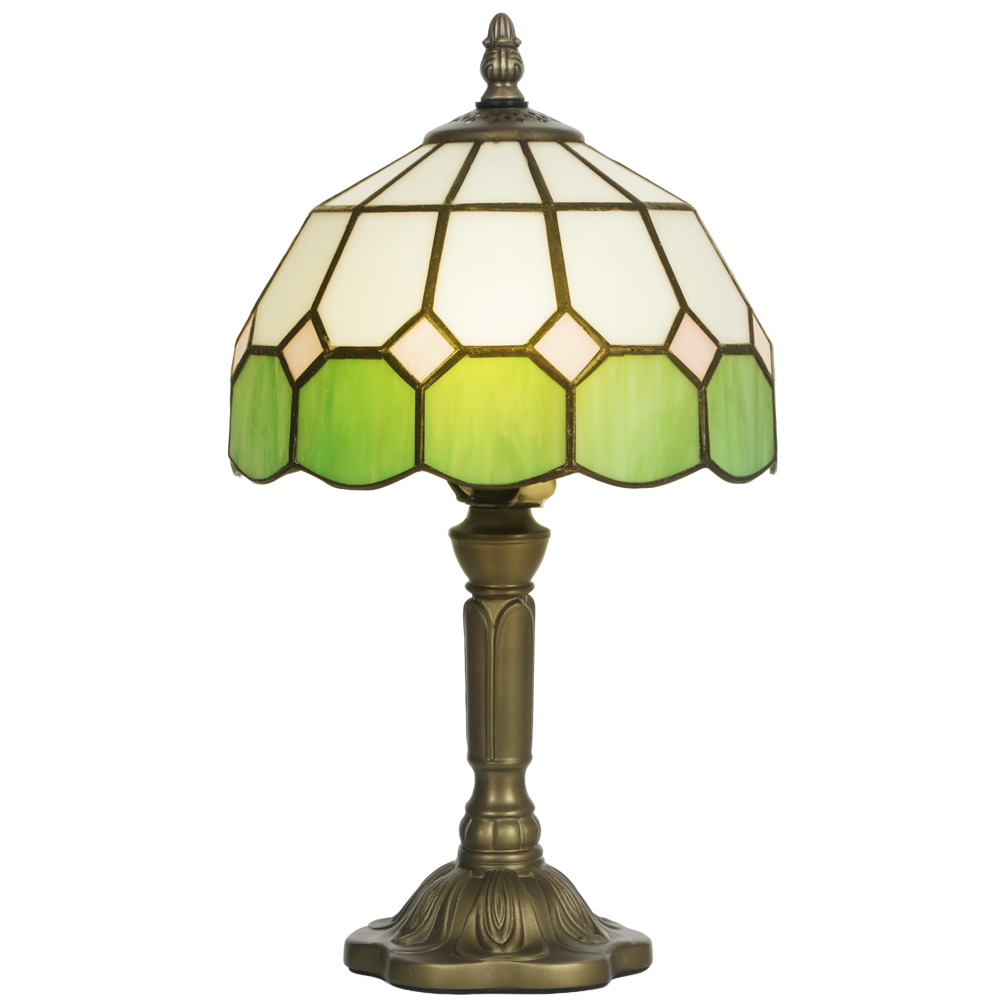 Homcom Unisex Green Tiffany-Style Table Lamp For Bedroom, Bulb Not Included In