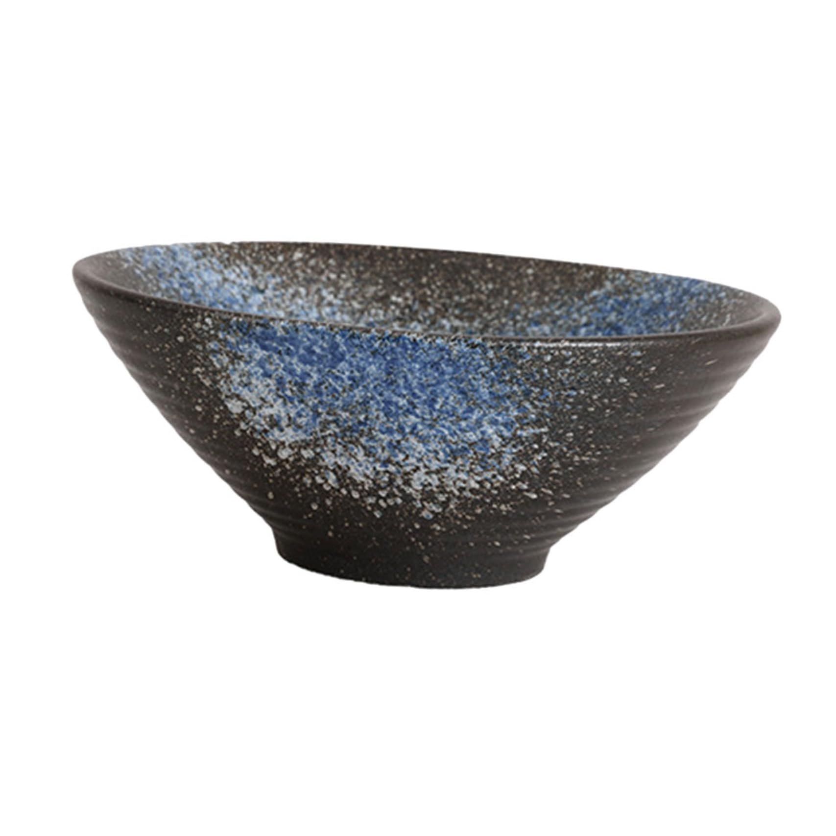 Alipis Bol Japonais Céramique Bleu Glacé Bol à Ramen Polyvalent pour Soupe Nouilles et Salade Vaisselle Maison et Restaurant