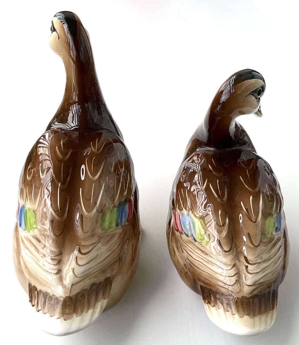 Amazon.co.jp: 加藤工芸 カルガモ ペア 陶器製 置物 オブジェ