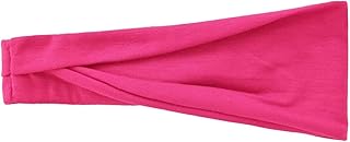 Diadema para mujer, turbante, color sólido, elástica, para yoga, maquillaje, estilo vintage, accesorios para el cabello (rosa)