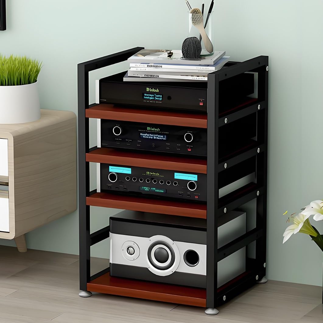 Support audio pour ampli meuble média HiFi pour platine et imprimante réglable