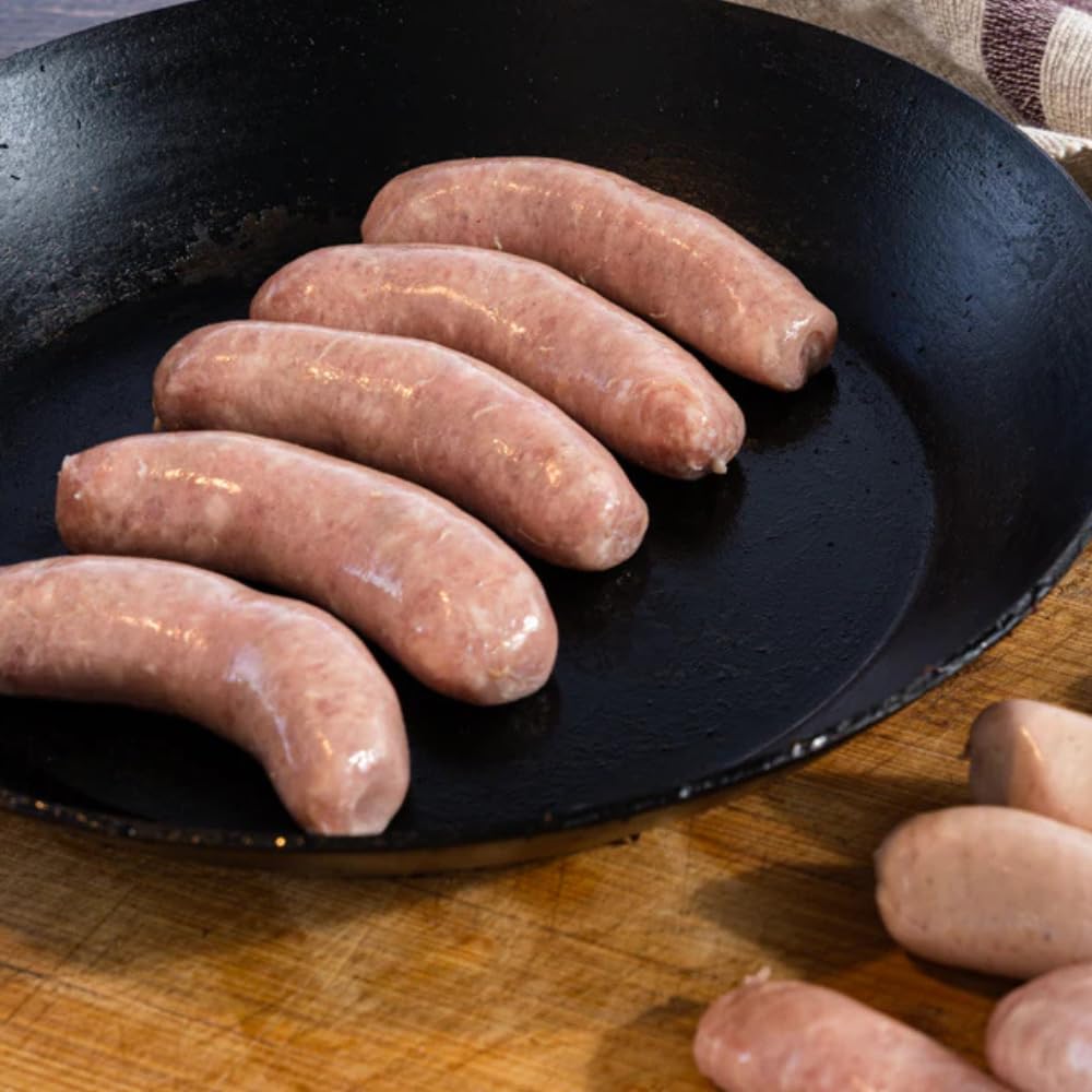 Irish Pork Banger Sausages, 10 Count, 10 lb Case, Frozen, Authentic Irish Sausage with Rusk