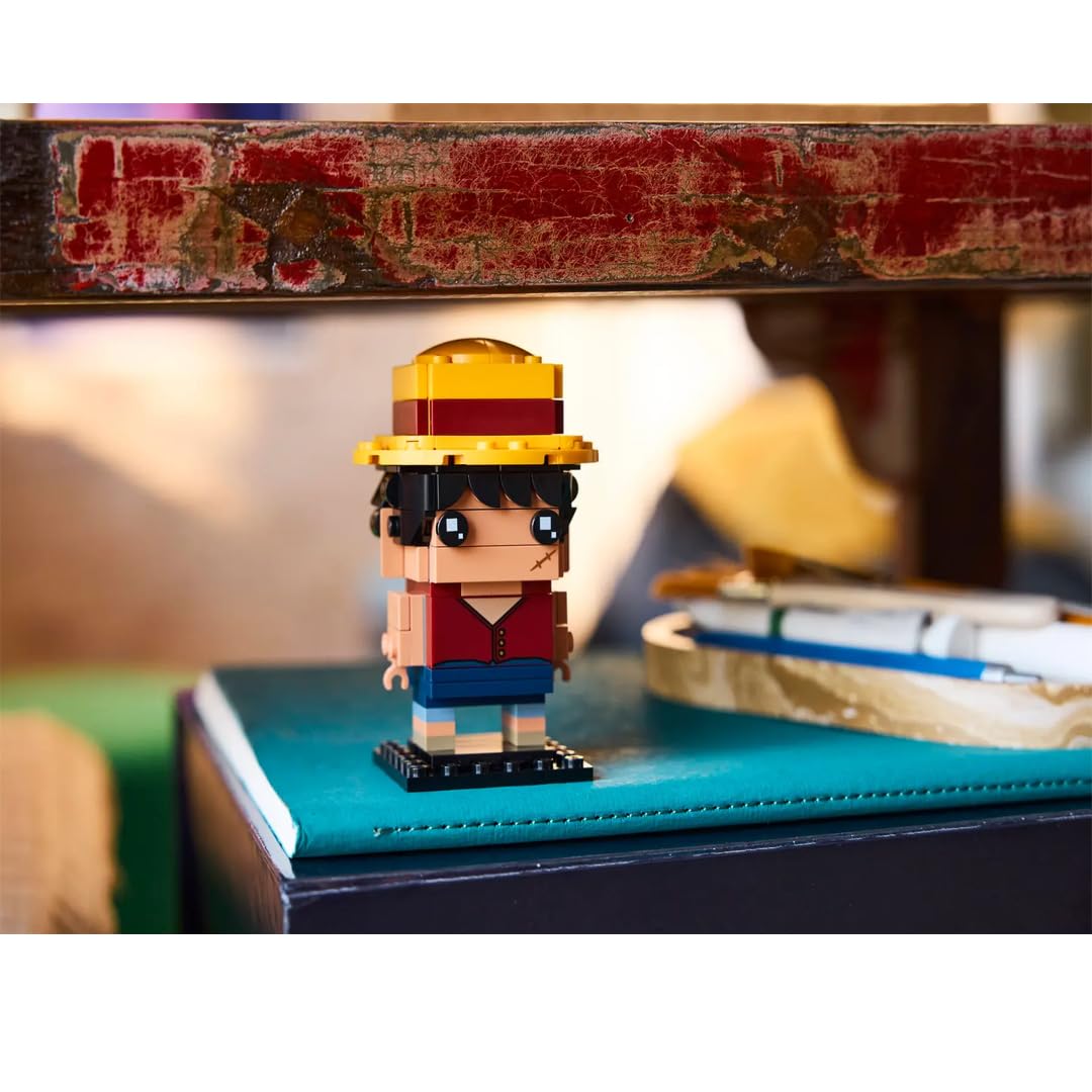 LEGO One Piece 40799 - Figurine de Monkey D. Luffy BrickHeadz - Collector pour Les Fans de Manga - Idée Cadeau pour Filles et garçons à partir de 8 Ans