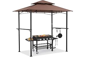 Aecojoy Grill Canopy: 8' x 5' Tiered BBQ Gazebo for Outdoor Protection