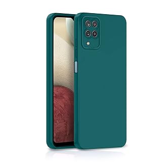 Pikkme Samsung Galaxy M12 / A12 / F12 Back Cover Soft Matte Liquid Silicone TPU | Camera Protection | Shockproof Slim Back Case for Samsung Galaxy M12 / A12 / F12 (Green)