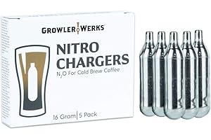 GrowlerWerks Stainless Steel Nitro Canisters - Perfect for Infusing Your Beverages with Creamy, Nitrogen-Rich Goodness