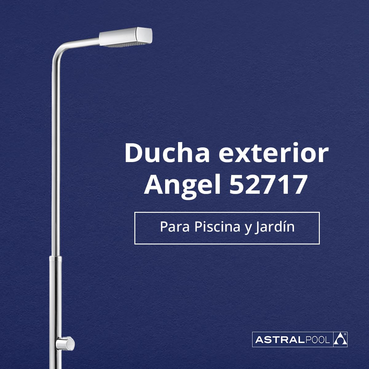 Ducha Angel - para Piscina y Jardín - Cabeza de Ducha de Acero Inoxidable y ABS Antical - Anclaje Incorporado - Altura de 2 metros - AstralPool