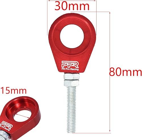 Miniatura 10 de Ajustador de tensor de cadena de 0.59 pulgadas, 2 piezas para motocross XRCRF 50 70 KLX 110 50cc-160cc (negro)