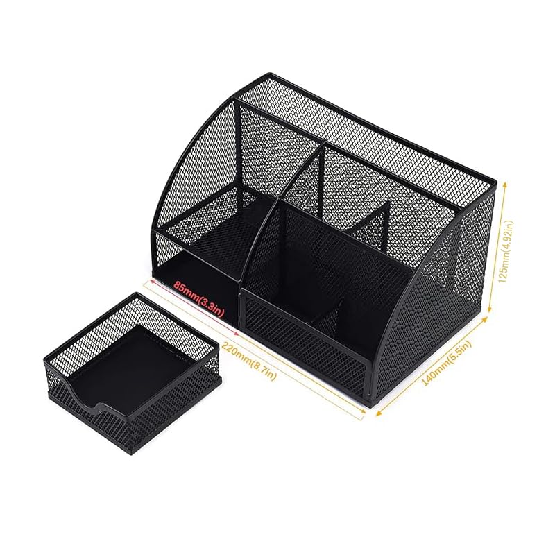 Portapenne In Metallo DIFIT Nero - 2 Pezzi Rotondi Per Scrivania, Ø9cm X H10cm - Foto 3