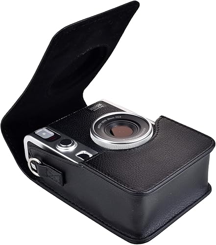 Rieibi Mini EVO - Funda protectora de piel sintética vintage para cámara instantánea Fujifilm Instax Mini EVO - Funda completa con correa ajustable