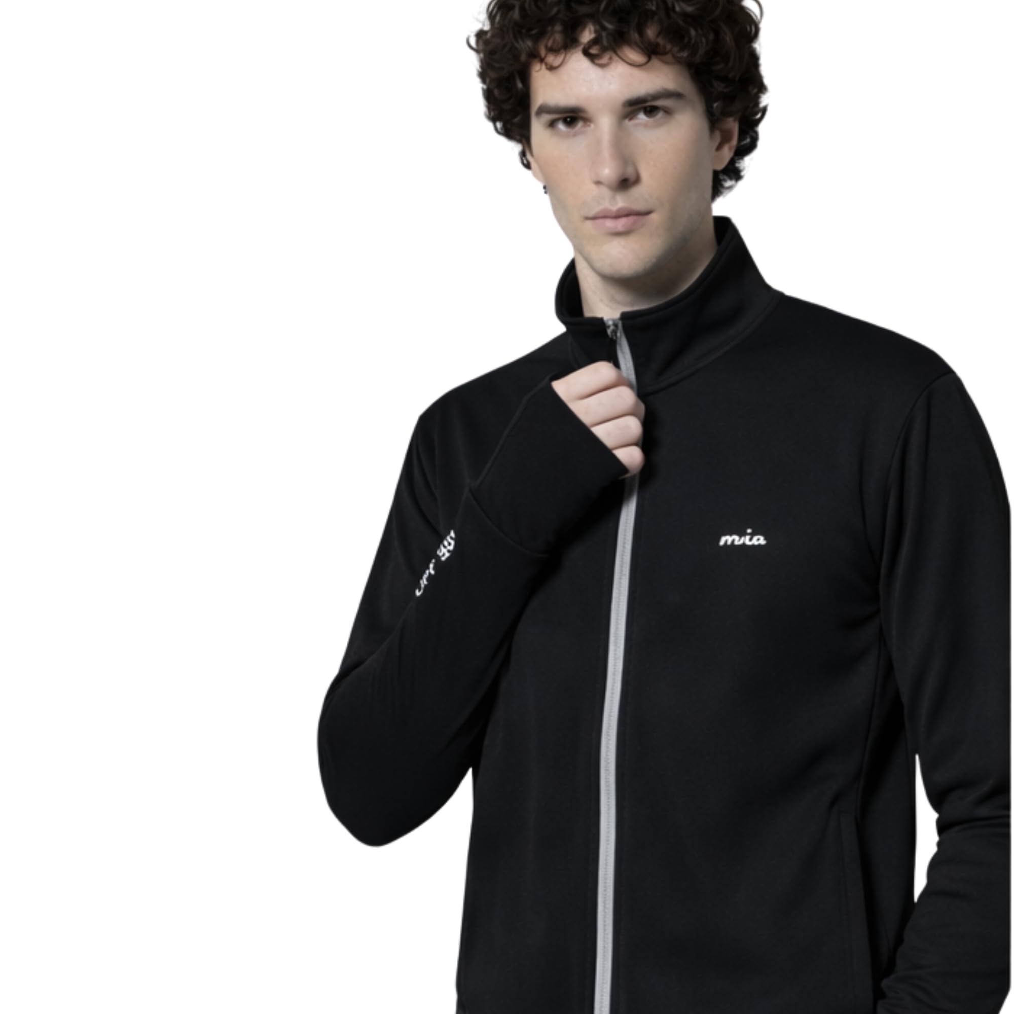 MIA FASHION Men’s UPF 50+ Sunscreen Jacket with UV Protection, Lightweight Full-Zip Sports Running Jacket for Men, Biker Outdoor Wear Black-M 1