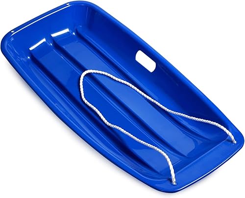 Miniatura 18 de AGPTEK Trineo de nieve duradero de 35/47 pulgadas para niños, niñas y adultos, con asas integradas y cuerda de tracción