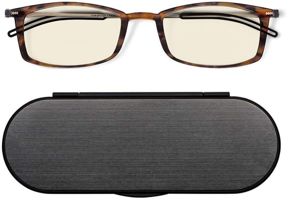 ThinOptics Frontpage Blue-Light Blocking Computer Reading Glasses and Milano Aluminum Case