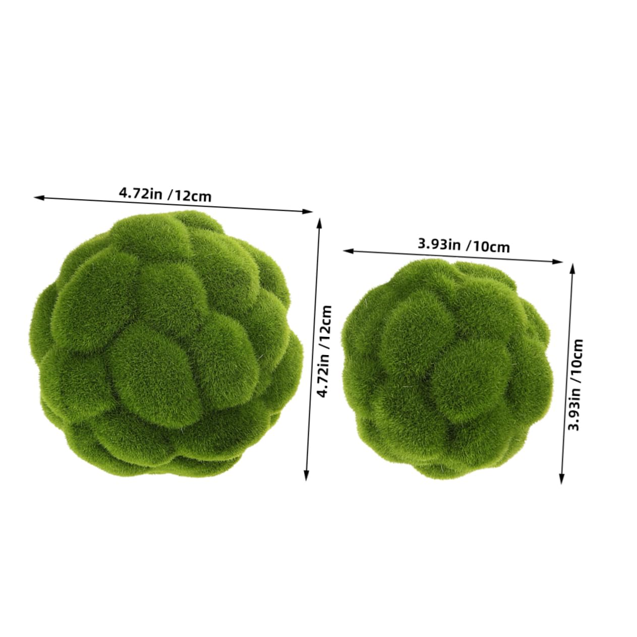 GALPADA Bolas Topiarias Artificiales de Musgo Verde en Plástico, 3 Piezas