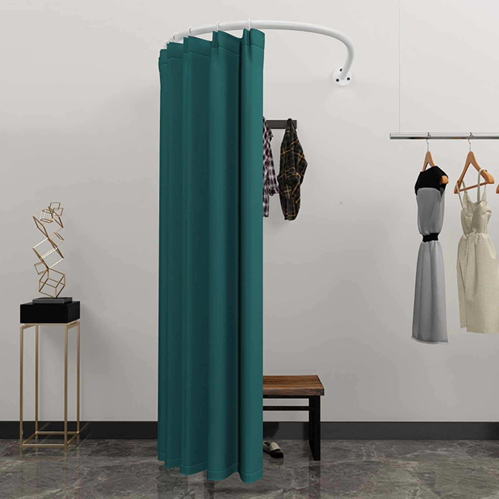 Cabine d'essayage pour magasin de vêtements avec tringle en U isolante