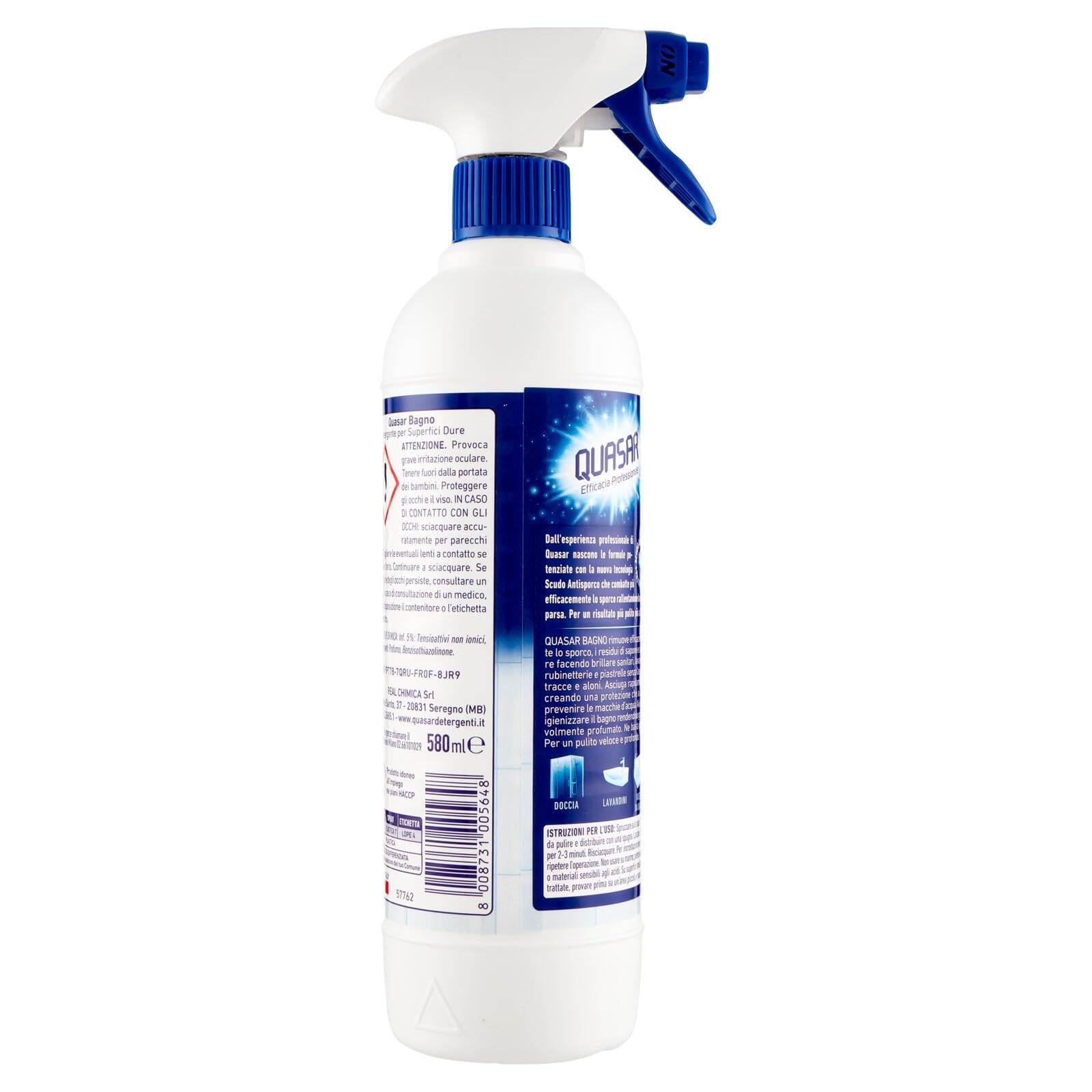 Quasar Bagno Igiene - Limpiador en aerosol higiénico para baño (12 unidades, 580 ml, incluye llavero Beni Culinari gratuito)