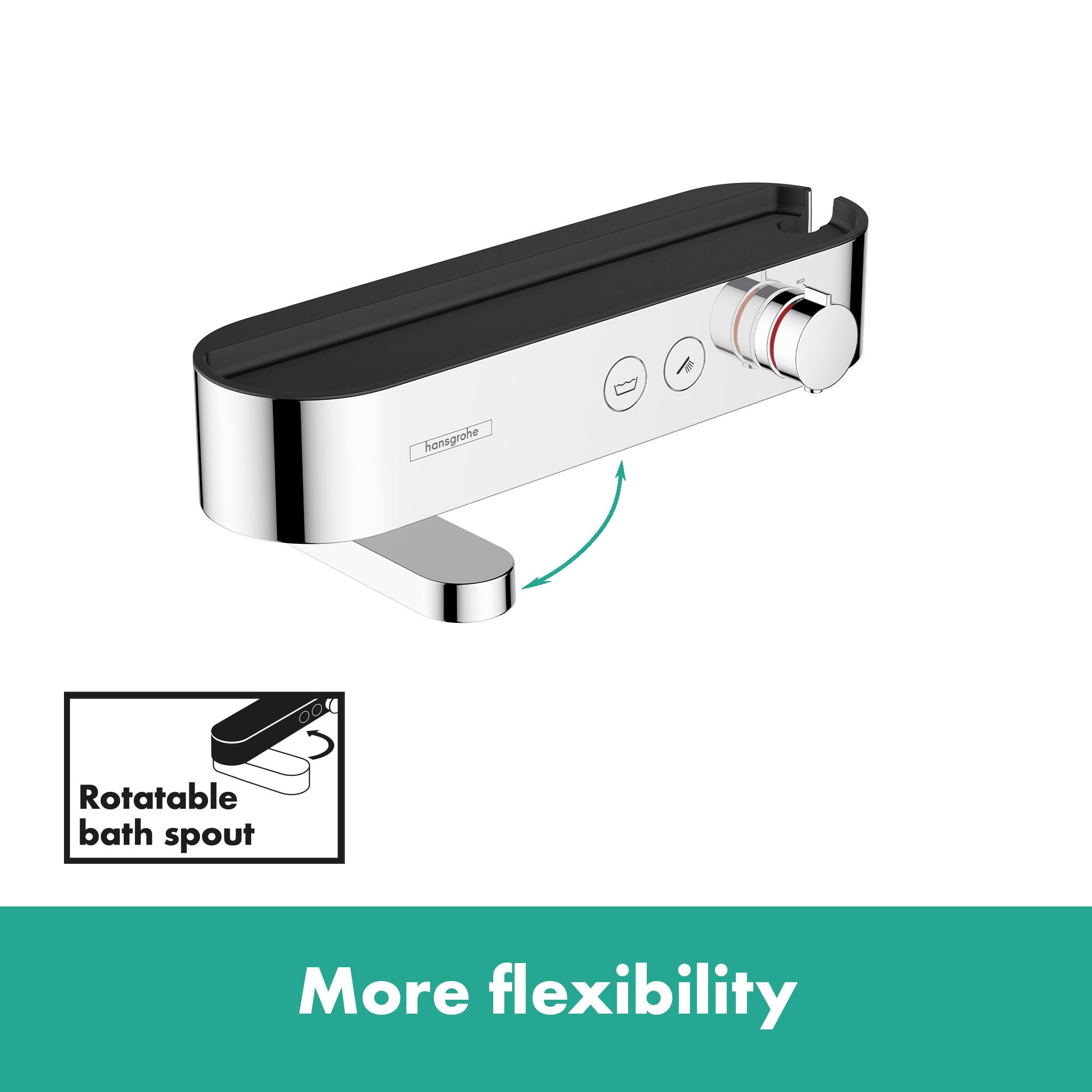 Hansgrohe Shower Thermostat ShowerTablet 350, Shower Thermostat, Surface Mounted, Chrome - View #10