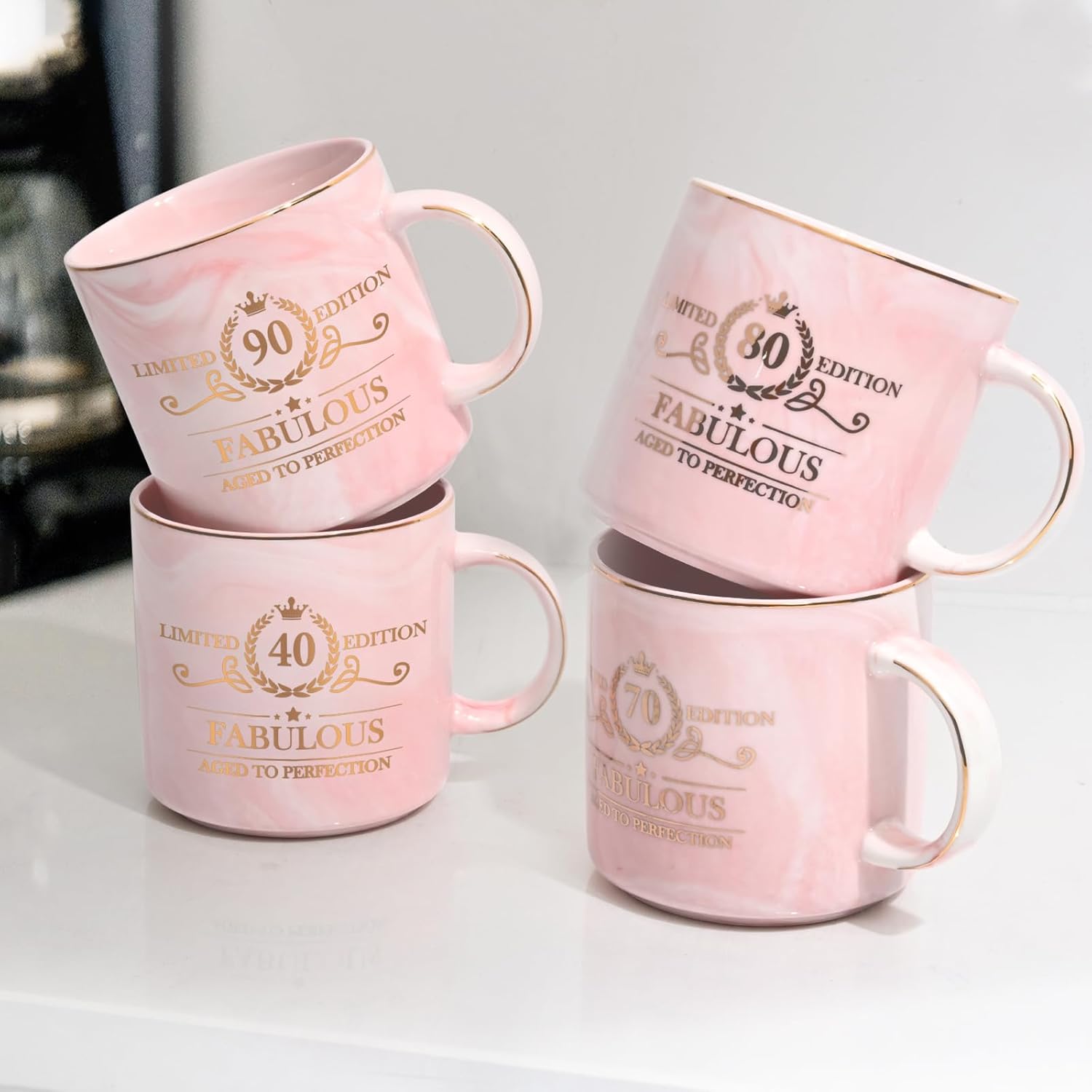 Cabtnca 90th Birthday Gifts for Women, Gifts for 90 Year Old Woman, 90 and Fabulous, Limited 90 Edition Mug, 90th Birthday Gift Ideas for Grandma Mom Aunt, Happy 90th Birthday, 12Oz - Image 5