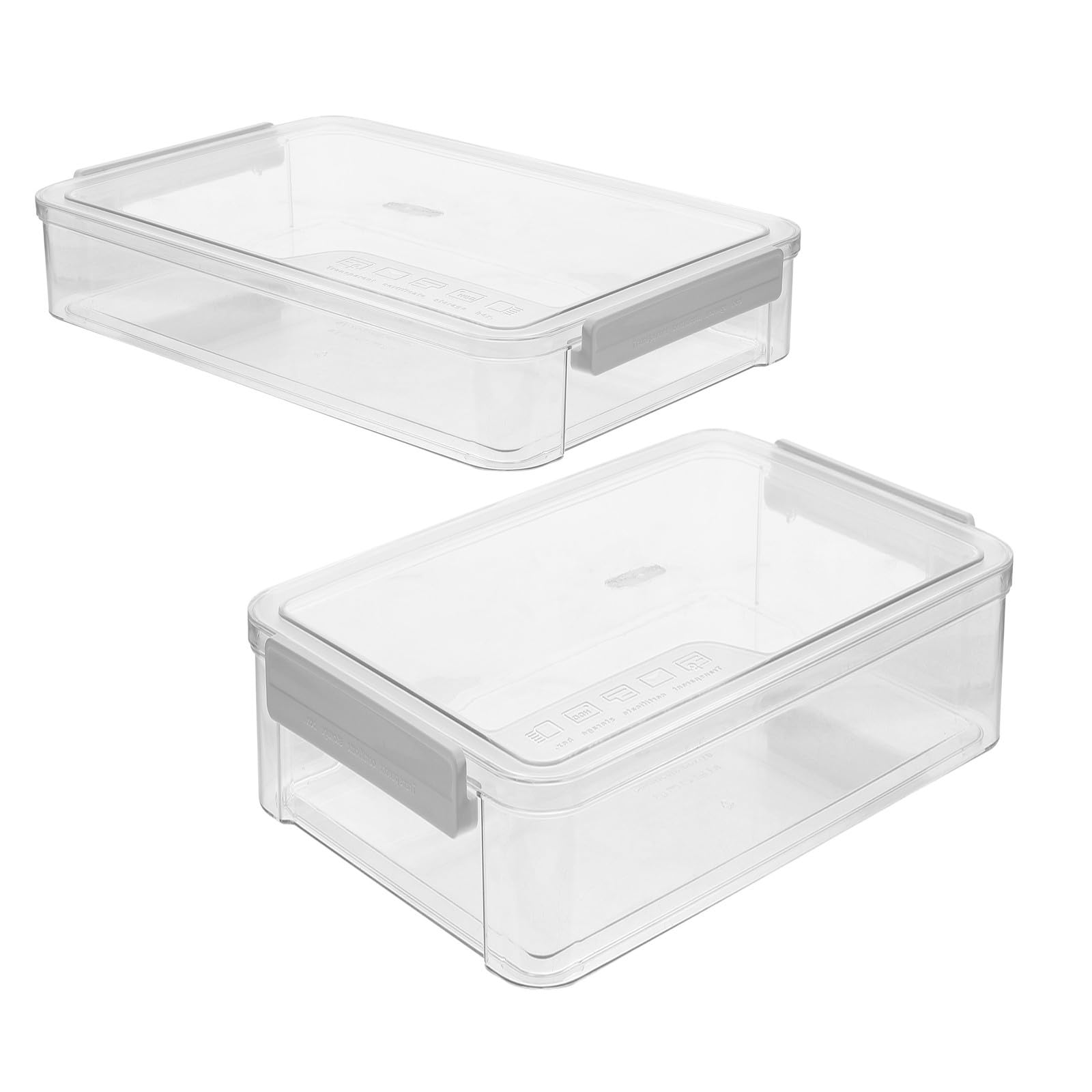 TOYANDONA 2 Piezas Caja de Almacenamiento de Carpetas Transparente de Plástico Pet y Abs Apilable Organizador Portátil Tapa para Oficina y Escuela para Documentos y Revistas