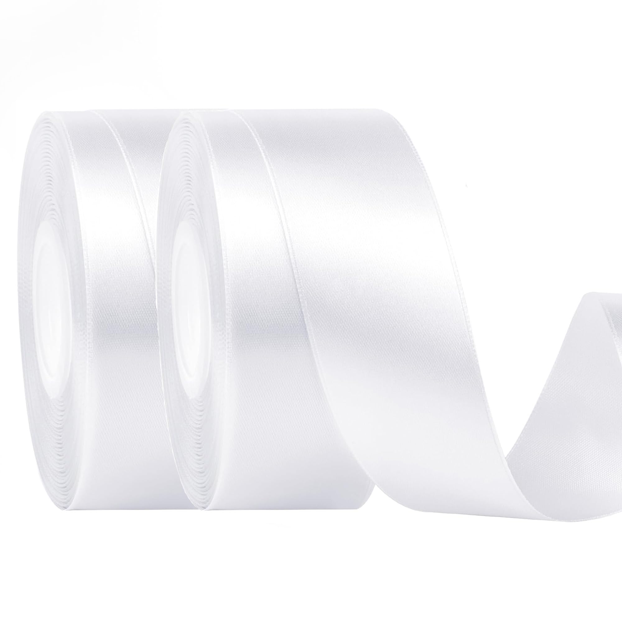 50mm Wide White Ribbon Thick Wedding Car Ribbon 22m, 2 inch Thick White Satin Ribbon for Gift Wrapping Wedding Car Christmas Birthday Cake Hair Bow Florist Bouquet Crafts Decorations — view 56