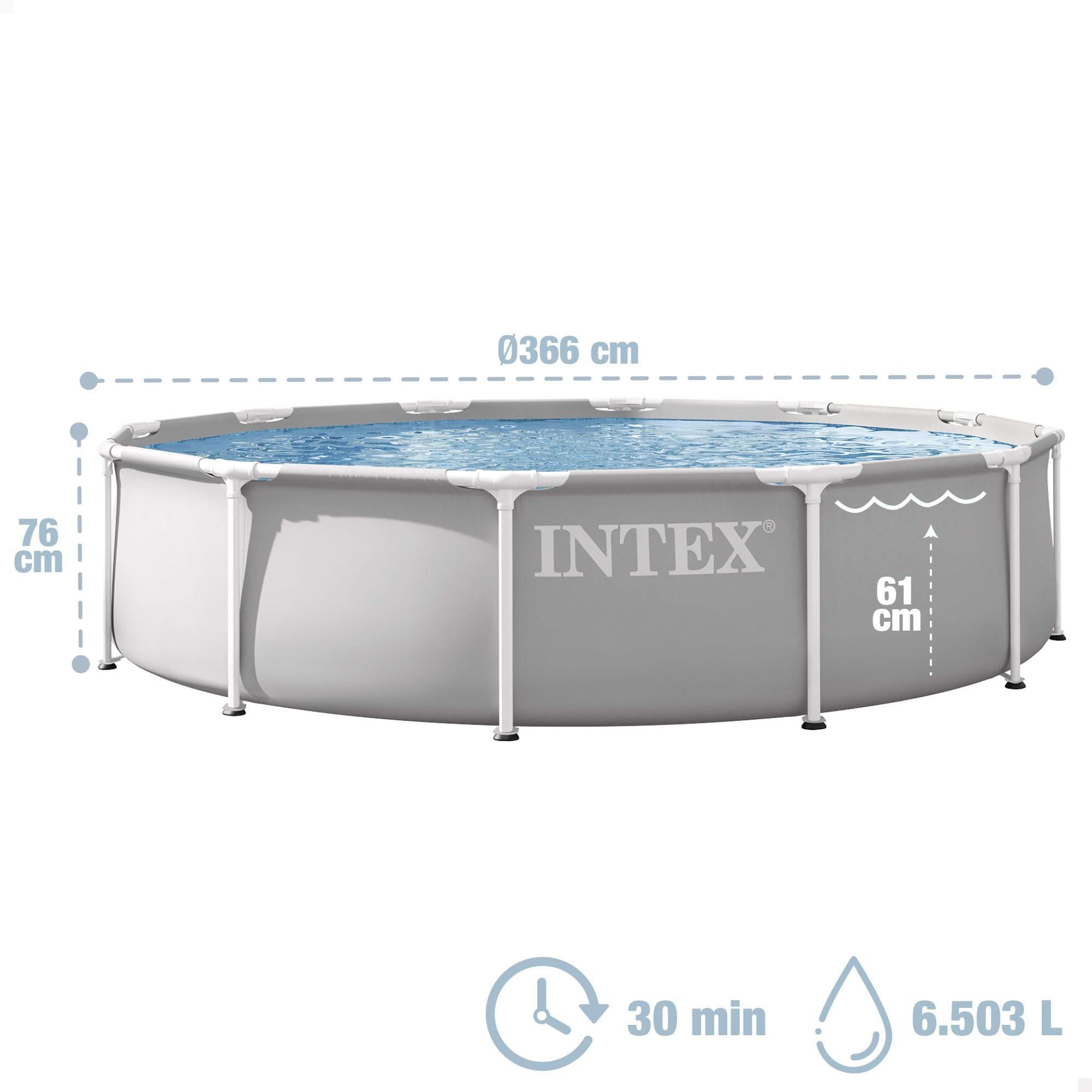 Intex 26710ND 3.66m x 76cm Prism Frame Premium Pool (Pool only)