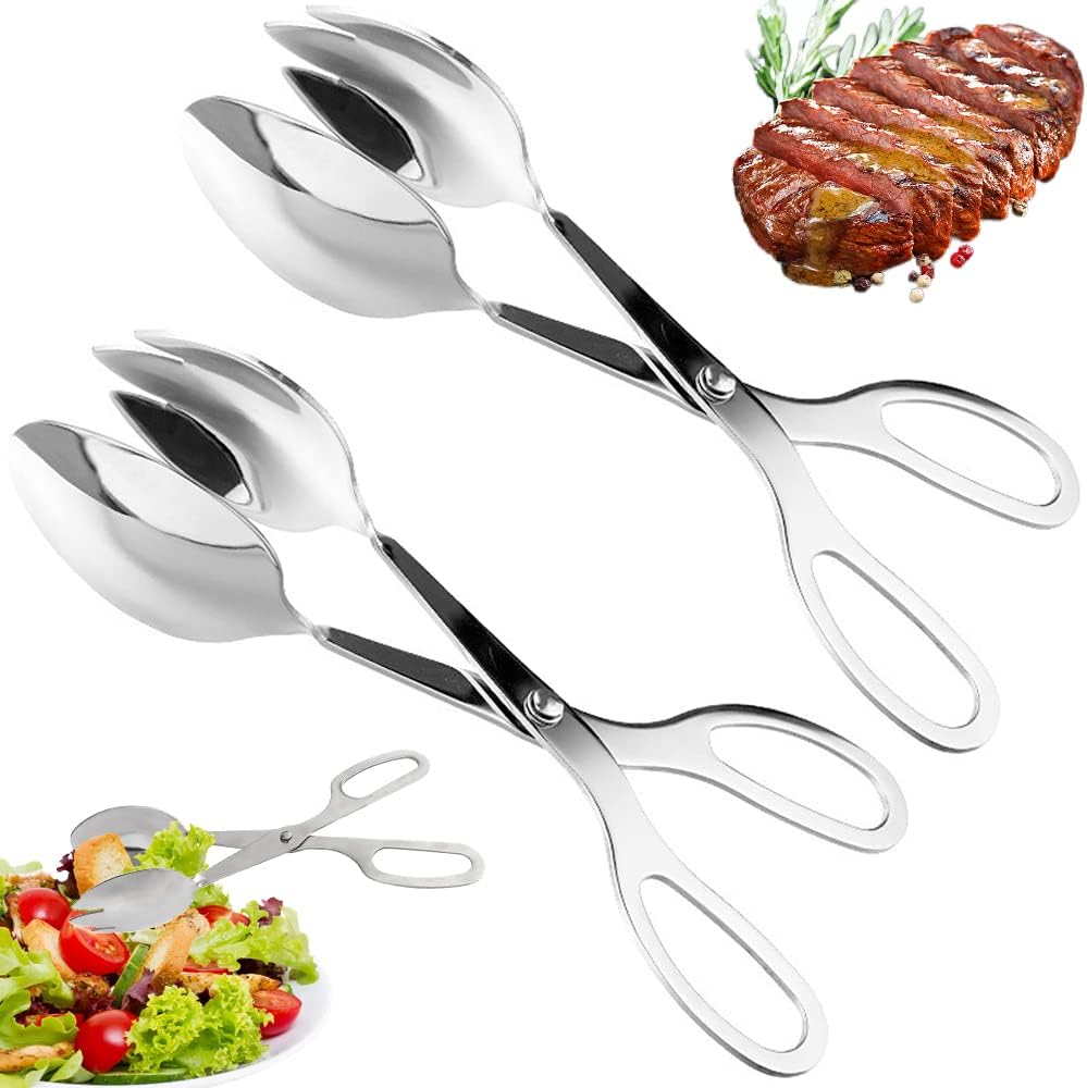 2 Pack Buffet Tongs,Stainless Steel Tongs for Salad,Food